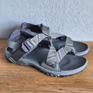 Kuru Current Waterproof Hiking Men's Sandals Us 12 M Gray Yellow Nylon Straps 46